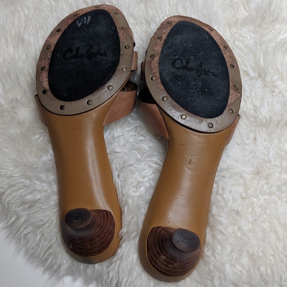 Cole Haan Tan Woven Leather Kitten Heel Rhonda - Picture 3 of 6